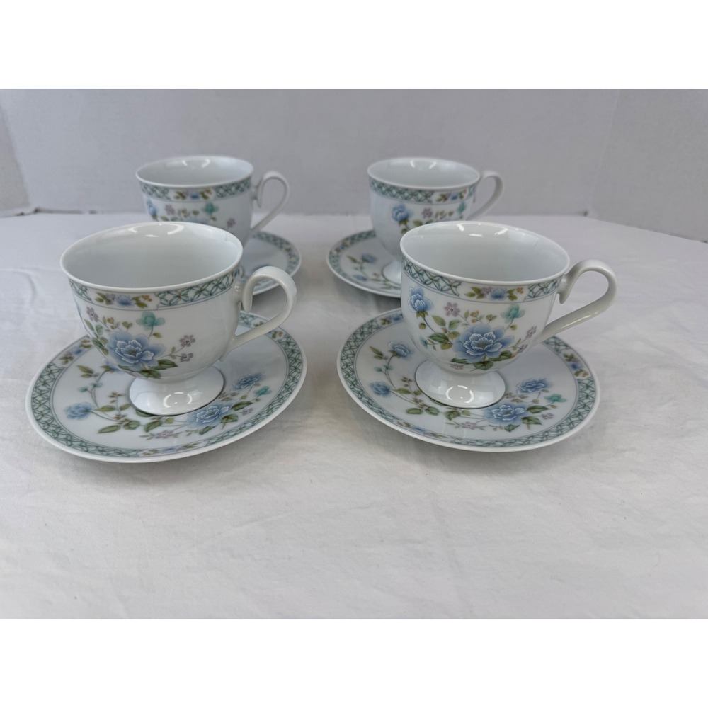 Vintage Set of 4 Noritake Ireland Angel D' Amour 2769 Tea Cup and Saucer EUC
